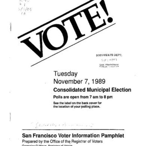 1989-11-07, San Francisco Voter Information Pamphlet