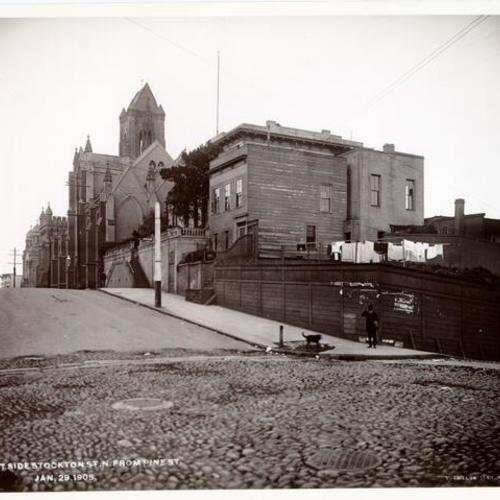 [East side of Stockton, north from Pine Street]