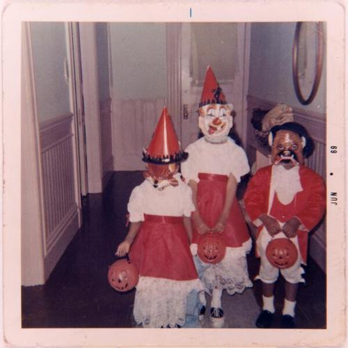 [Robin, Karen and Melvin dressed up for Halloween in 1969]