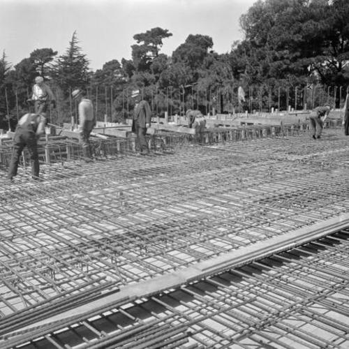 [Construction in progress of a bridge in Golden Gate Park]