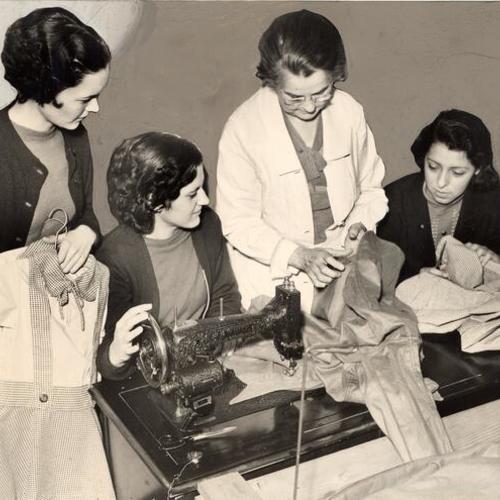 [Women sewing shirts for a WPA project]