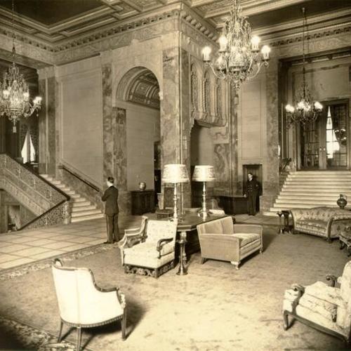 [View of main lobby, Sir Francis Drake Hotel]