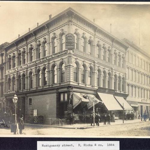 Montgomery street. D. Hicks & co. 1884