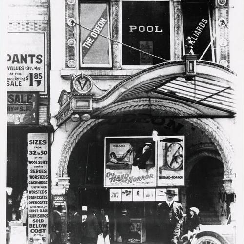 [Exterior of the Odeon Theater on the south side of Market between 3rd and 4th Streets]