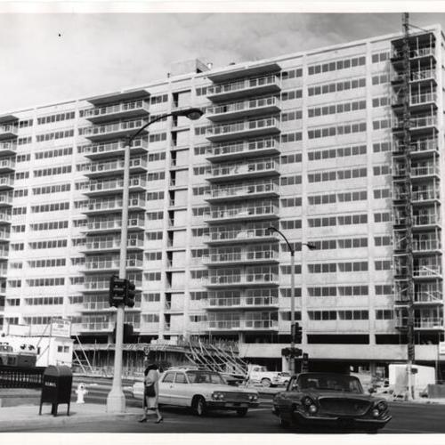 [Cathedral Hill Plaza Apartments under construction on Geary and Gough Street]