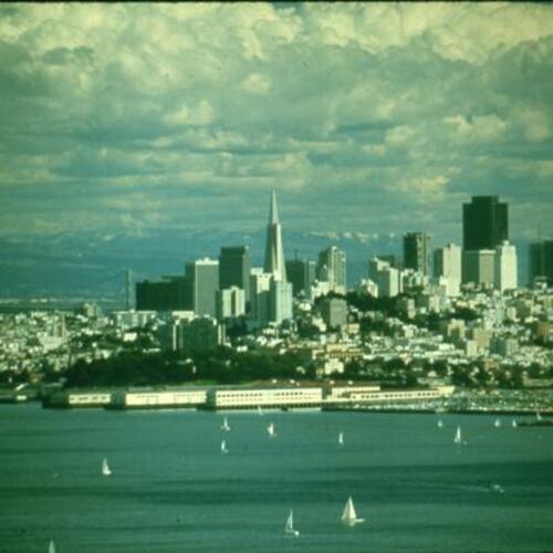 [San Francisco skyline, taken from the bay]