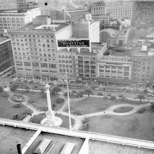 [View from above of Union Square Park]