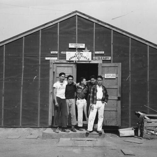 [Group of young men at the Tule Lake Japanese Relocation Center]