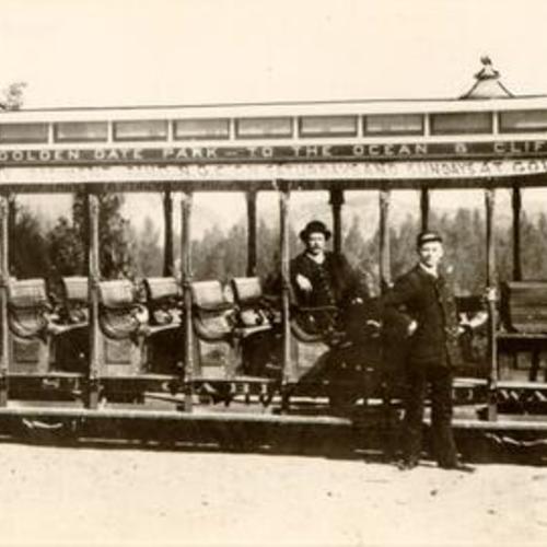 [Market Street Railway Company cable car]