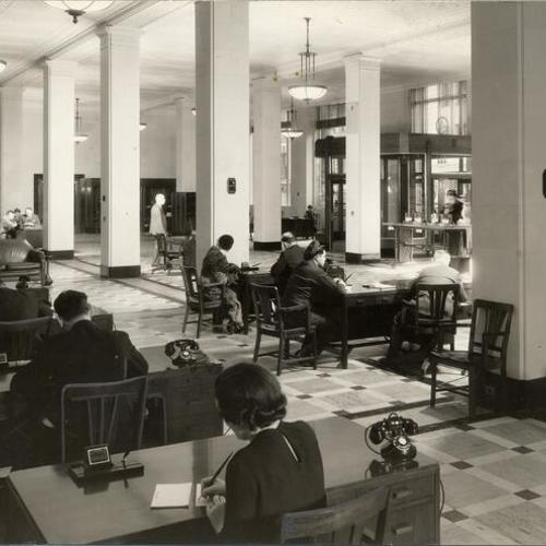 [Interior of Pacific Telephone and Telegraph Company office building]