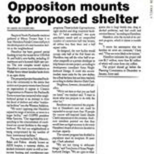 Opposition Mounts to Proposed Shelter, Western Edition, September 1995