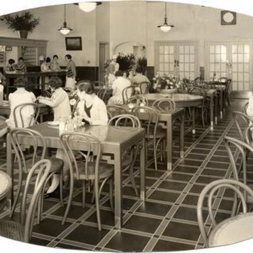 [Dining area in Pacific Telephone & Telegraph Company building]