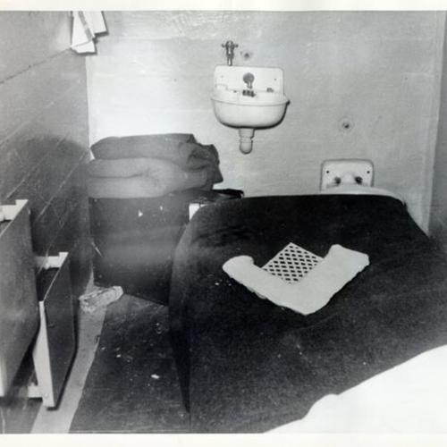 [Alcatraz Prison cell from which convict John W. Anglin escaped]