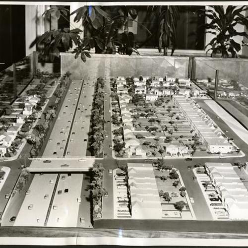 [Scale model of the proposed Western Freeway along Nineteenth Avenue]