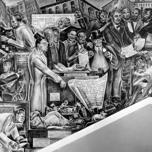 [Mural in Toland Hall of University of California Medical School]