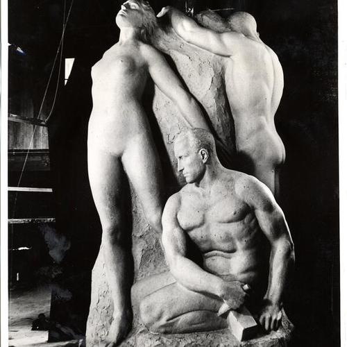 [Clay model for sculpture "Creation" by artist Haig Patigan for the Court of the Seven Seas, Golden Gate International Exposition on Treasure Island]