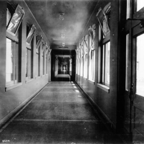 [Main corridor at San Francisco General Hospital]