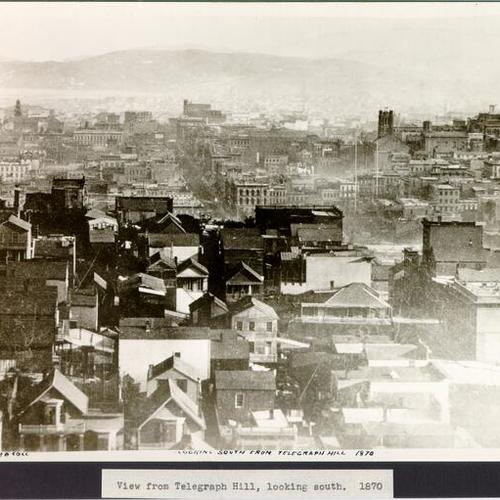 View from Telegraph Hill, looking south. 1870