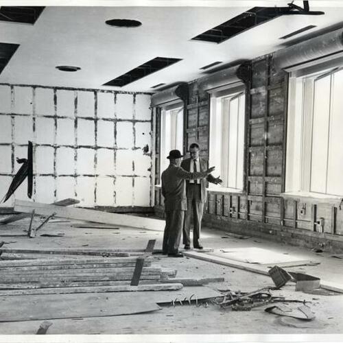 [Construction interior of new Hall of Justice building]
