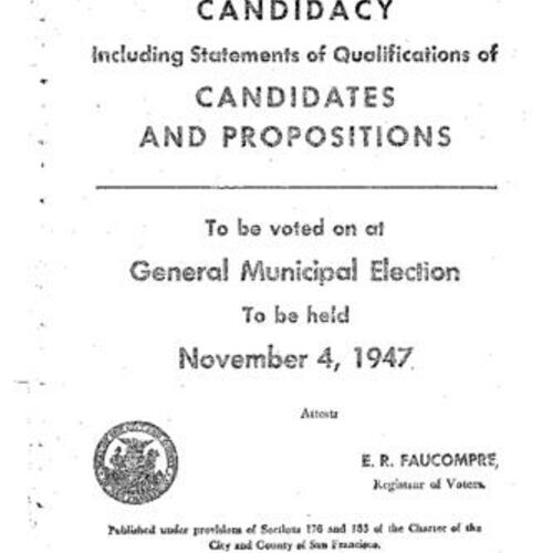 1947-11-04, San Francisco Voter Information Pamphlet