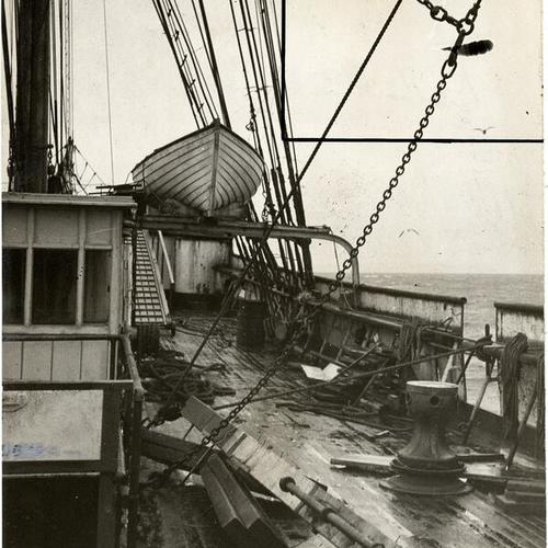 [Deck of the sailing ship "Pacific Queen" (also known as the "Balclutha")]