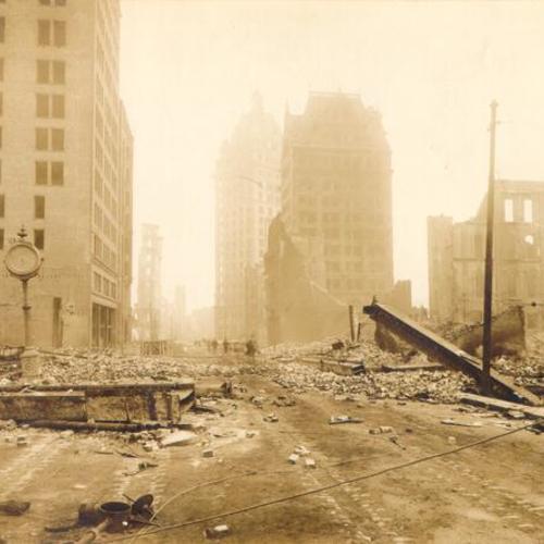 [View of earthquake and fire damage on Kearny Street]