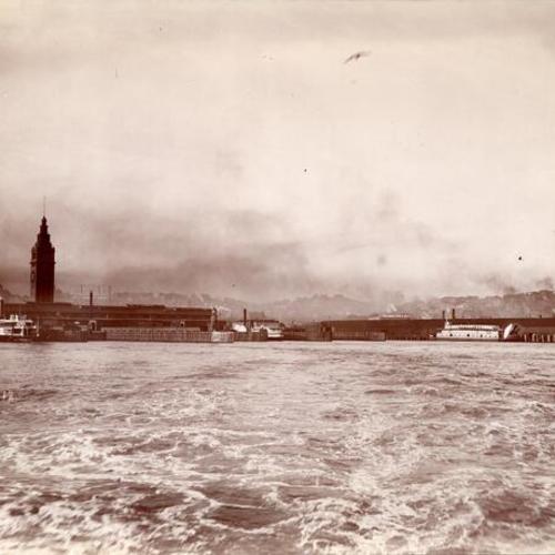 [View of Ferry Building from the bay]