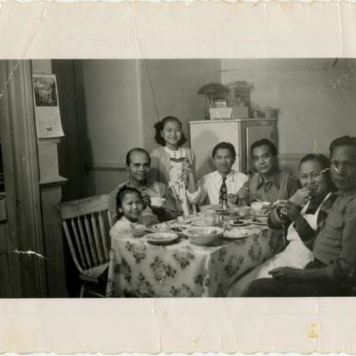 [Tuesday night family dinner before the wrestling show at Winterland]