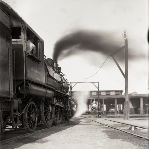 Train entering rail yard