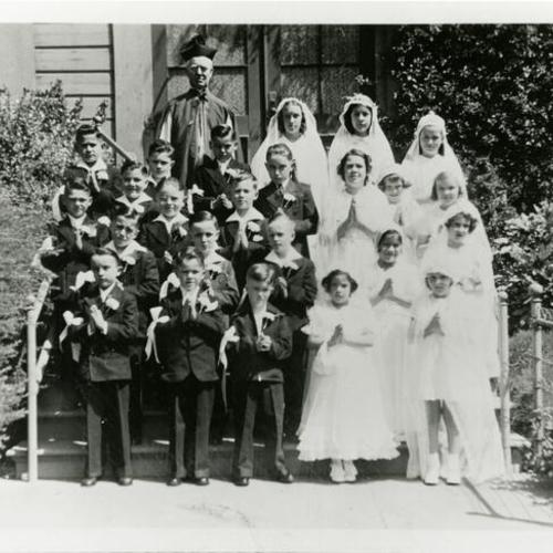 [First communion at Holy Cross Church on Eddy Street in 1940]