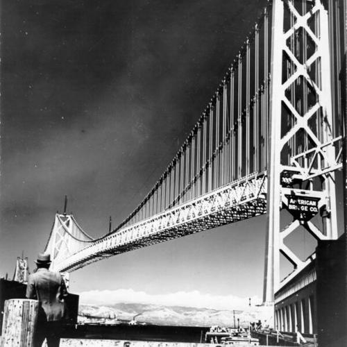 [View of the Bay Bridge from the San Francisco waterfront]