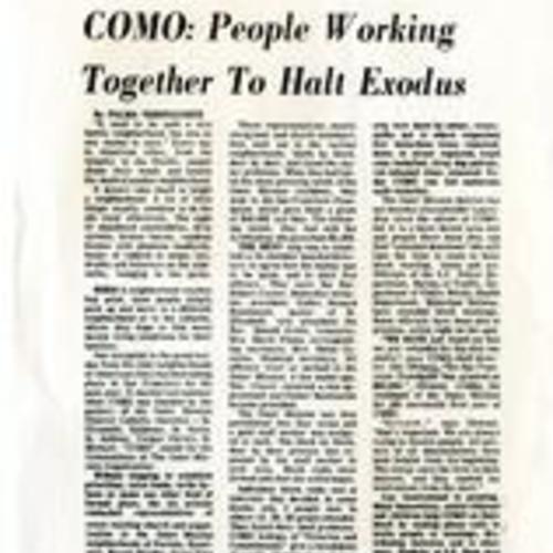 COMO - People Working Together to Halt Exodus