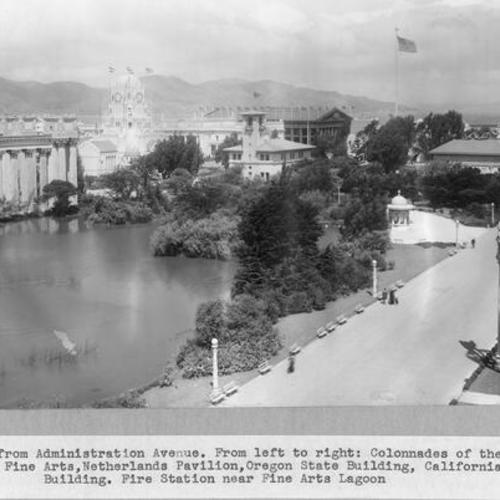 [View from Administration Avenue at the Panama-Pacific International Exposition]