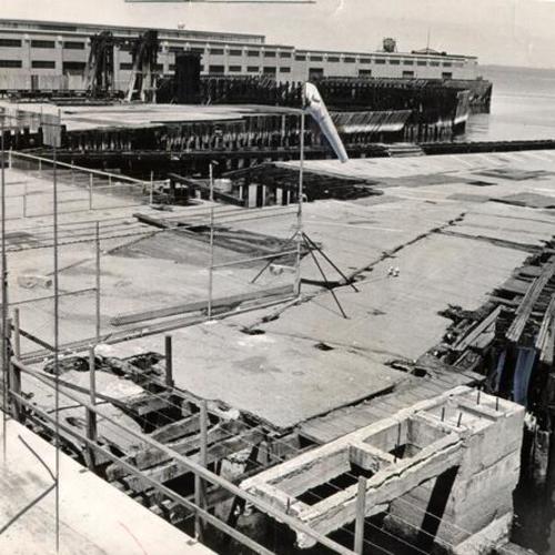 [Heliport on a dilapidated pier near the Ferry Building]