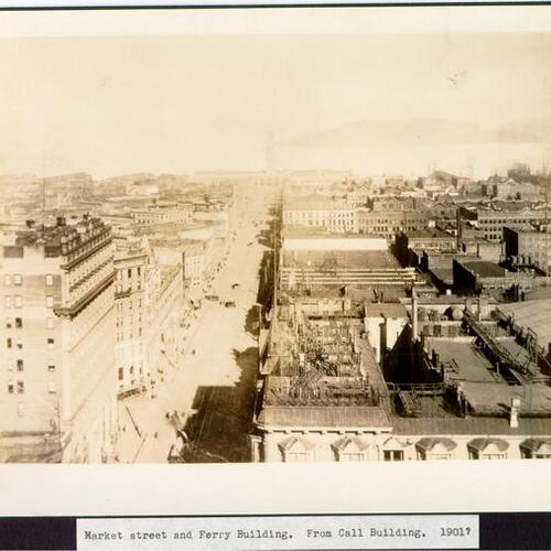 Market street and Ferry Building. From Call Building. 1901?