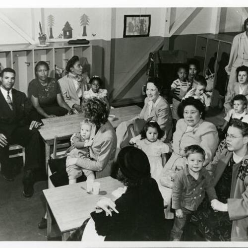 [Parent-Teacher meeting at Child Care Center on Gough Street with Clorine and Carolyn]
