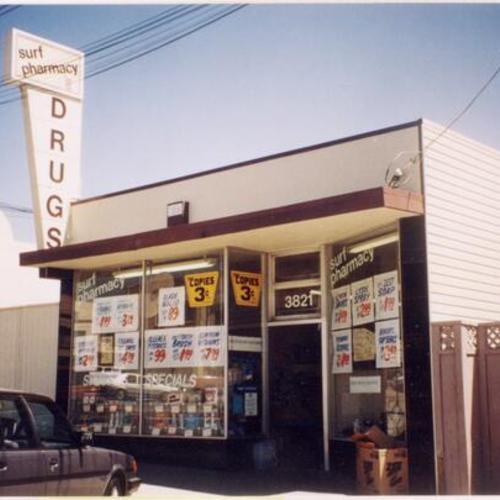 [Exterior of Surf Pharmacy on Noriega Street]