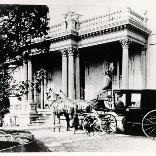 [Front entrance of the John Parrott residence located on Rincon Hill]