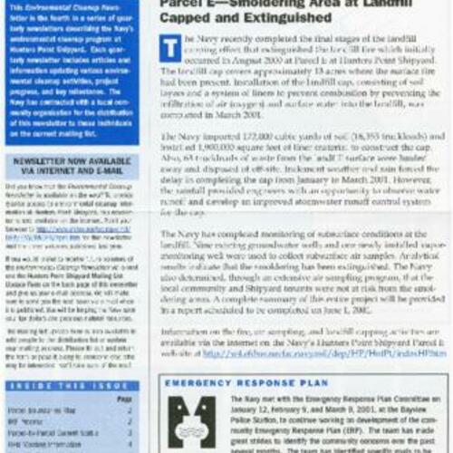 Hunters Point Shipyard-Environmental Cleanup Newsletter, January-March 2001