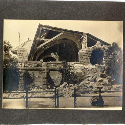 [Sharon Lodge in Golden Gate Park, damaged in the earthquake of April 18, 1906]