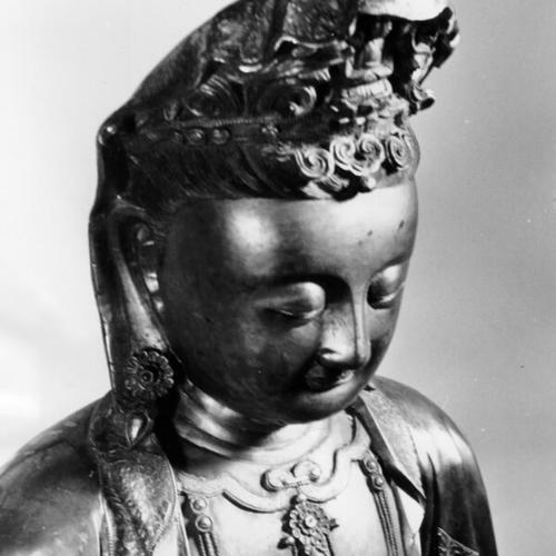 [Bronze head of Kwan Lin from the Brundage Art Collection at the De Young Museum in Golden Gate Park]
