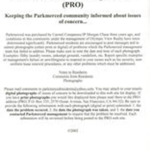 Parkmerced Resident's Organization (PRO)