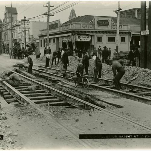 [Track reconstruction on Haight Street]