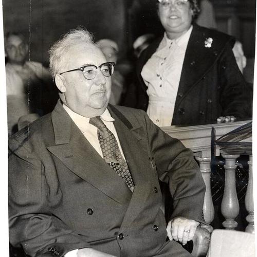 [Alfred Torregano and Mrs. Gladys Torregano Stevens in court]