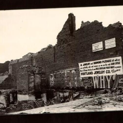 [Building in ruins on Stockton near Market Street]