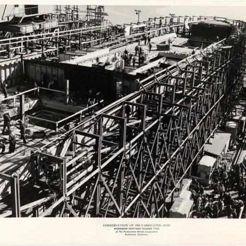 Construction of pre-fabricated ship Richmond Shipyard Number Two