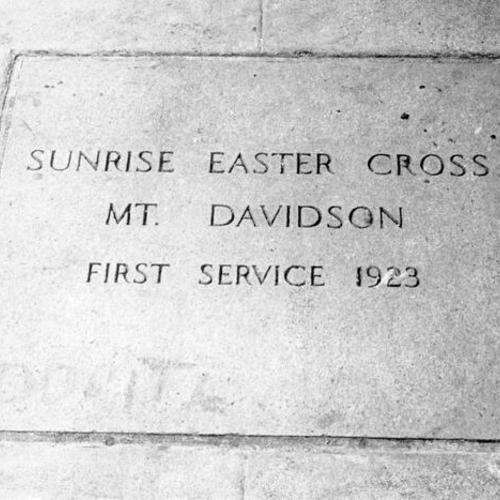 ["Sunrise Easter Cross, Mt. Davidson, First Service 1923" inscription]