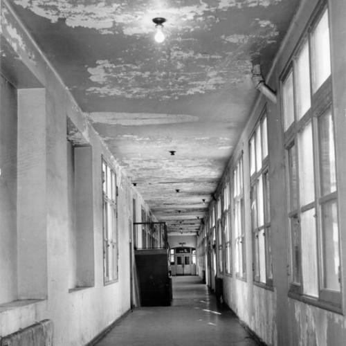 [Corridor in one of the buildings at Laguna Honda Home]