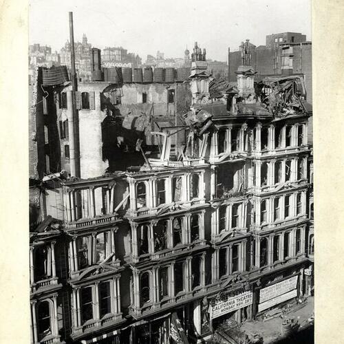 [Baldwin Hotel at Powell and Market streets after a fire]
