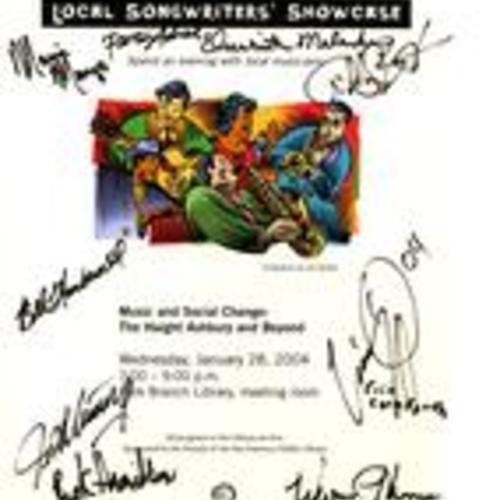 Local Songwriters' Showcase, Poster, Park Branch
